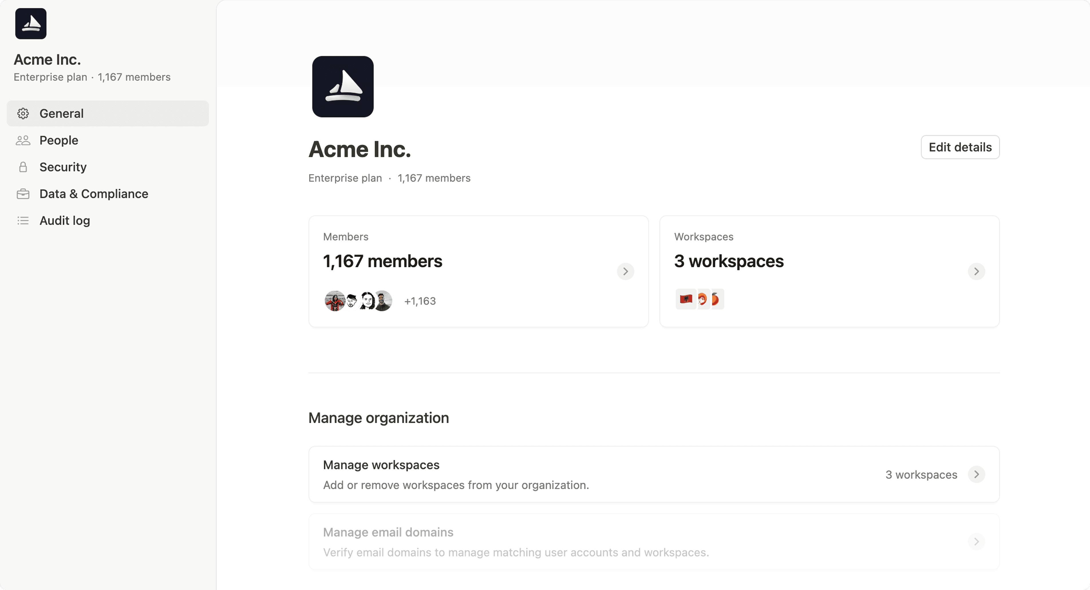 hc: Steuerelemente auf Organisationsebene Hero