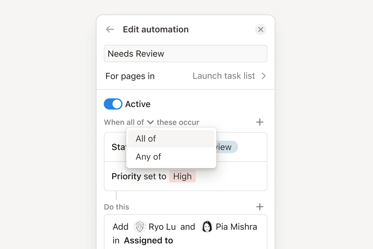 Automatisierung bearbeiten