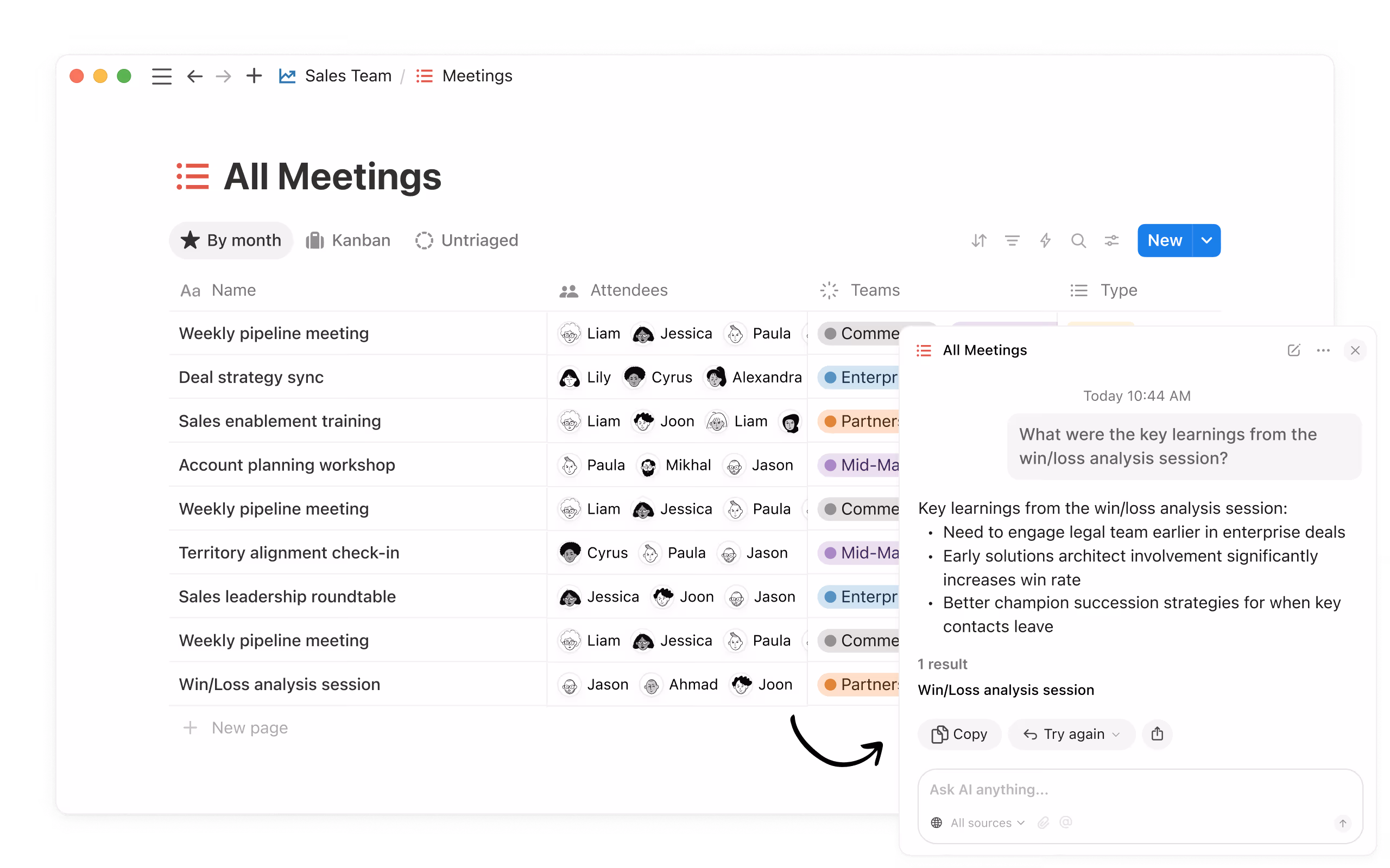 Durchsuchbare Meetings