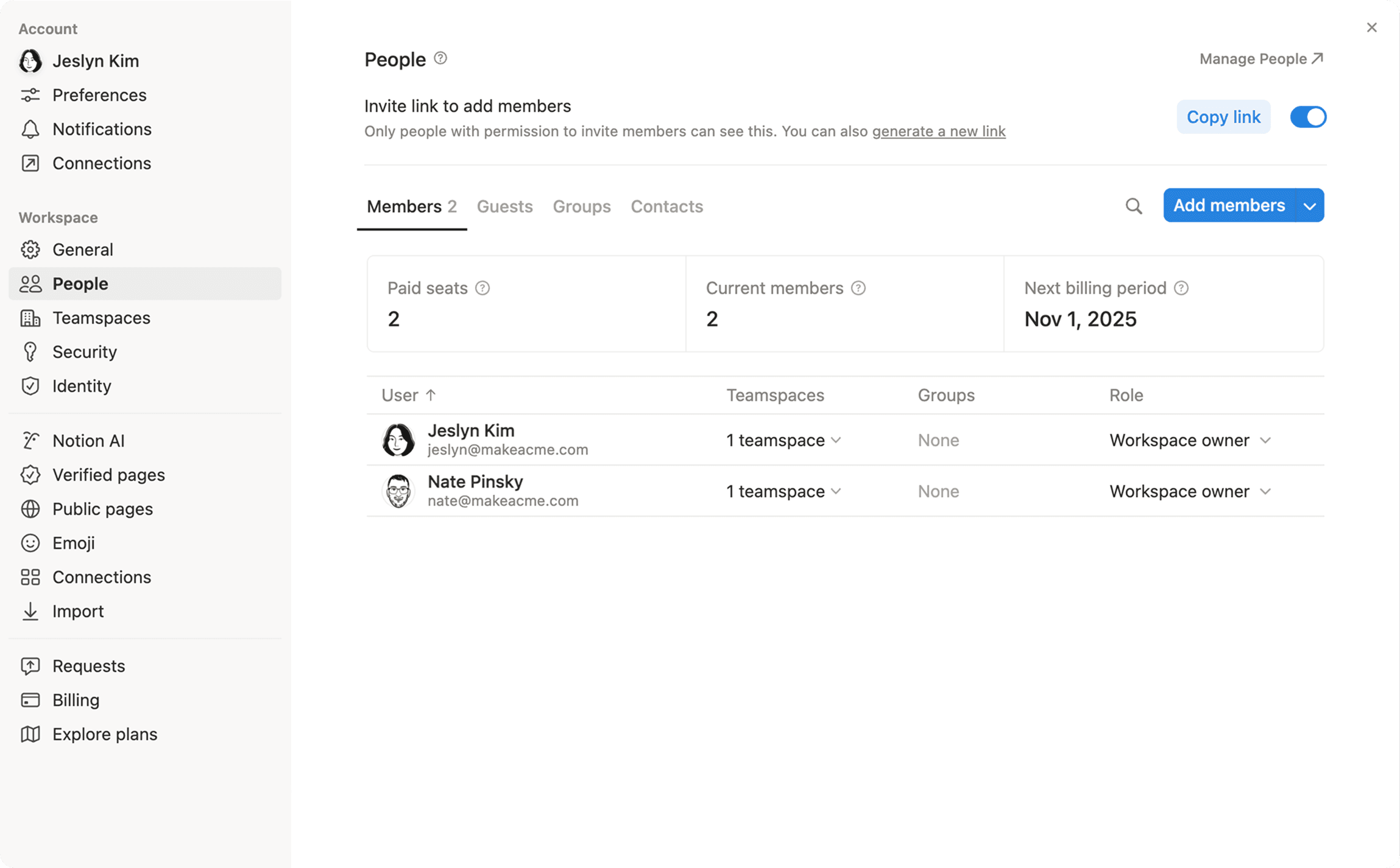 hc: Verwalte kostenpflichtige Plätze und Mitglieder