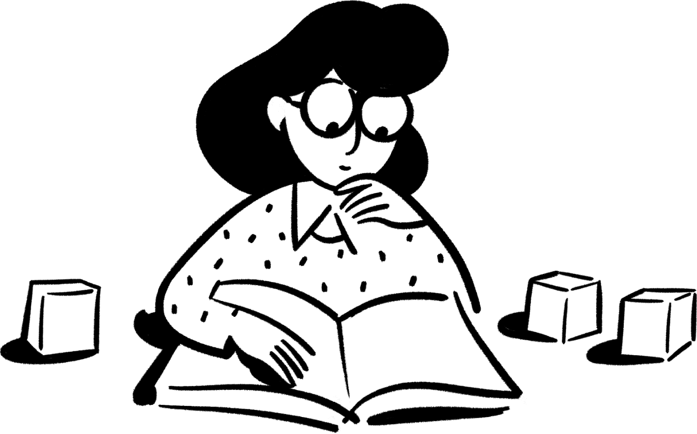 Frau am Laptop mit Kaffee und Stadtsilhouette