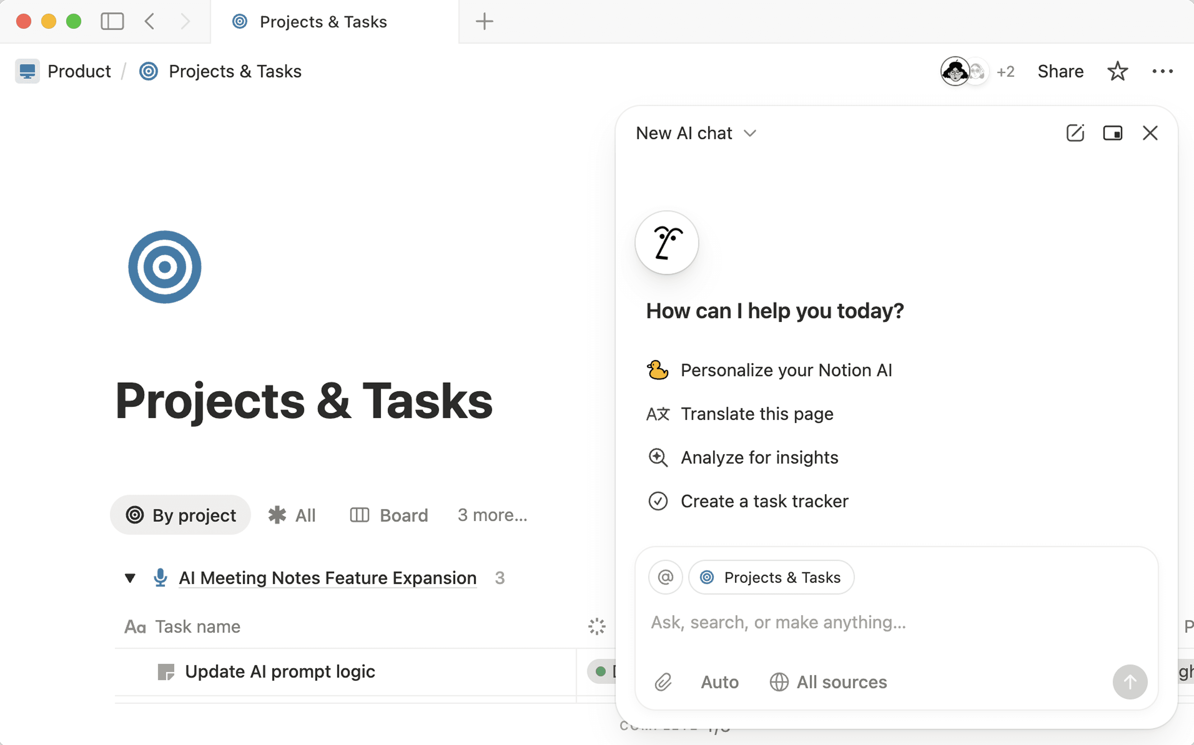 hc: Benutzeroberfläche des persönlichen Agenten