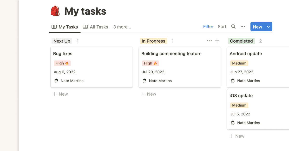 Vorschau der To-do-Liste