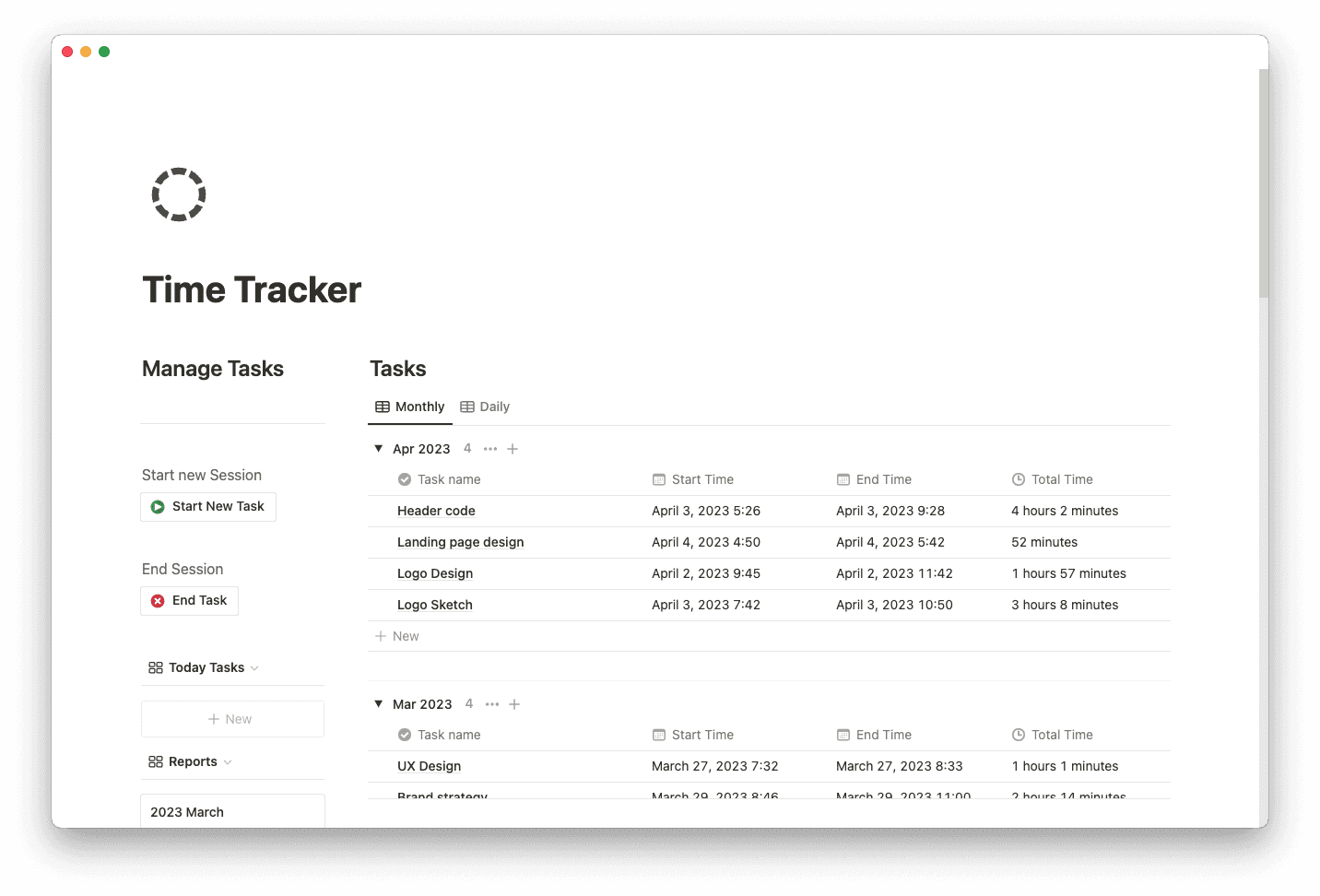 time tracker template thumbnail