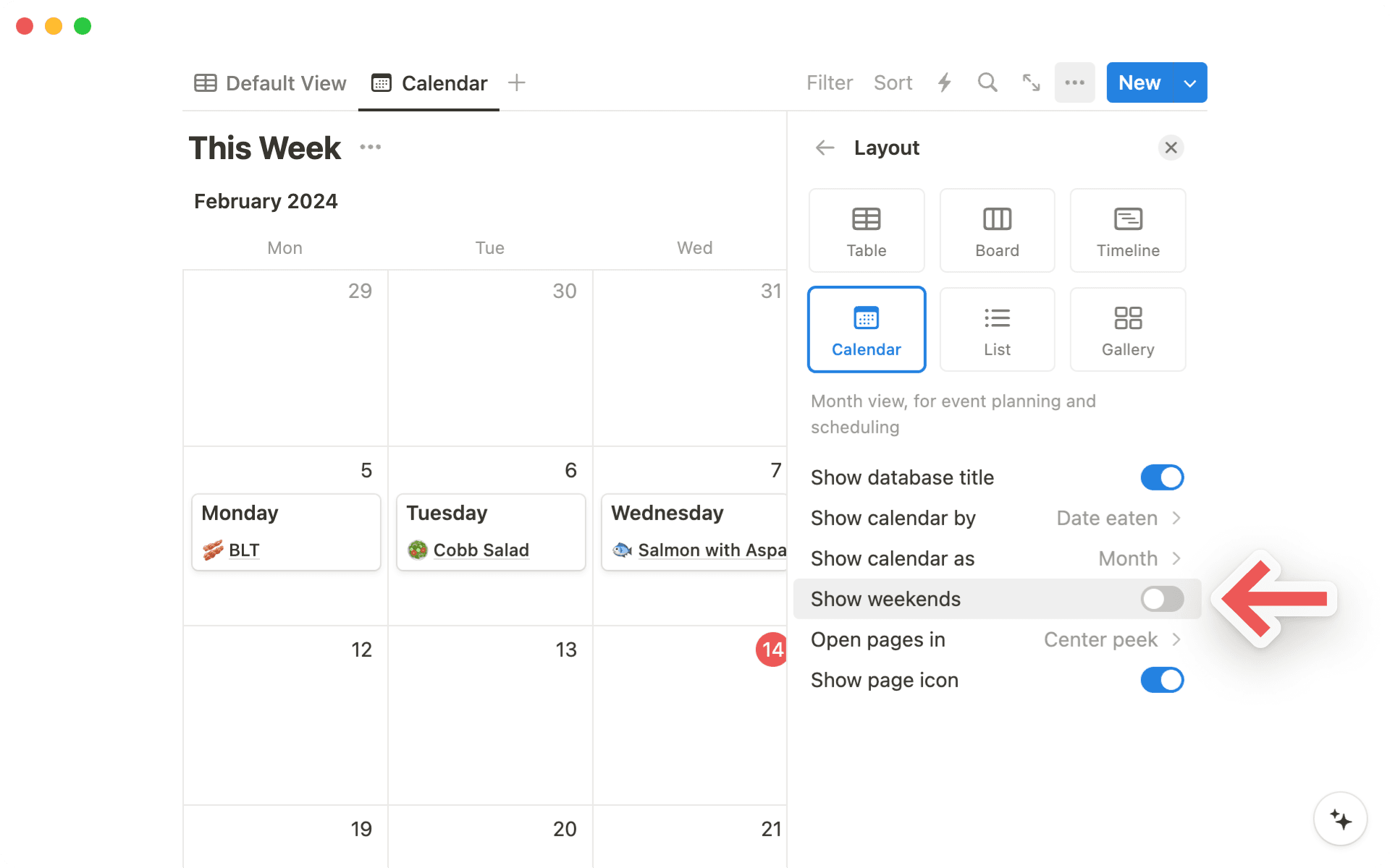 Visuals zur Veröffentlichung der "Wochenenden verbergen"-Option