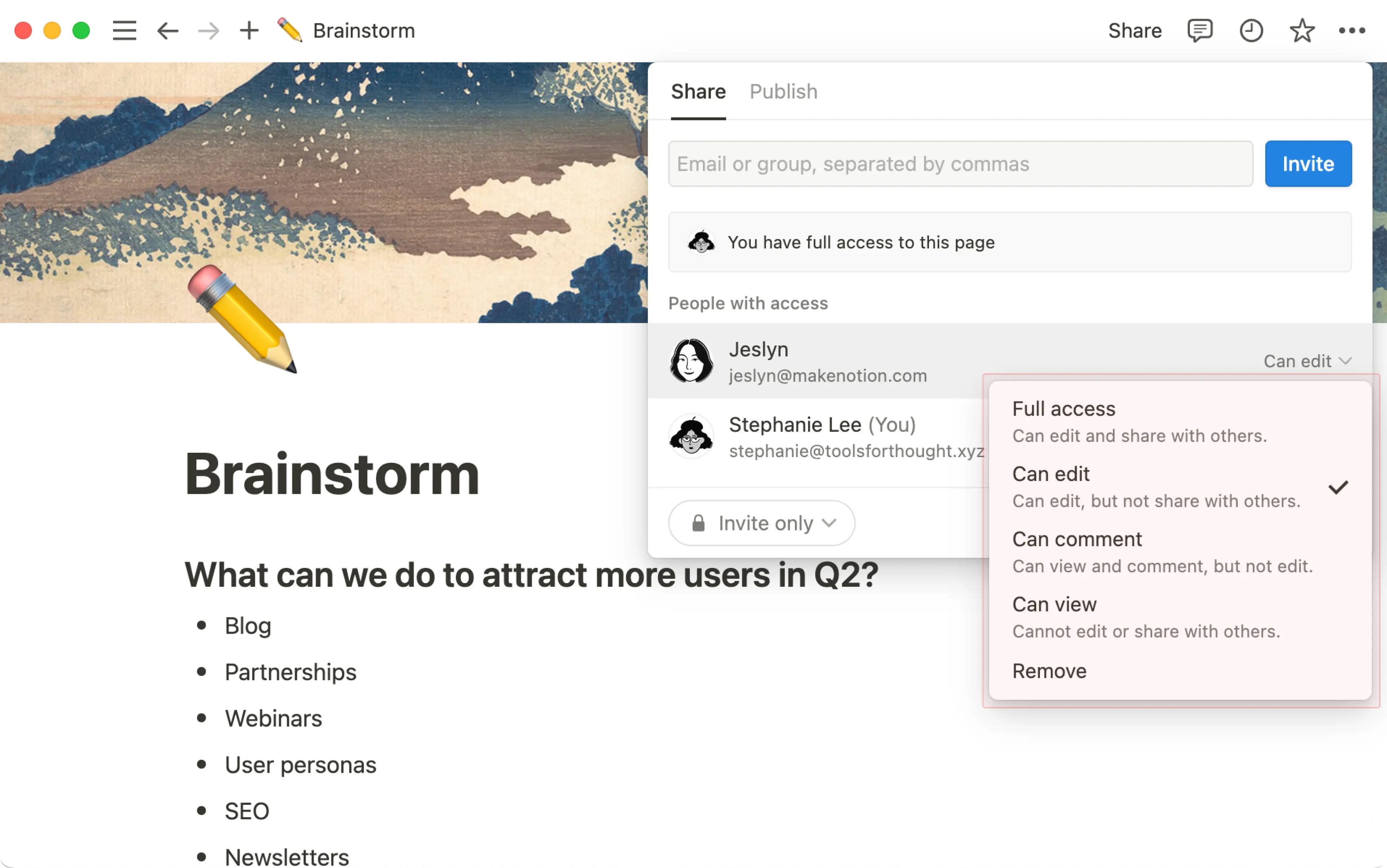 Freigabe und Berechtigungen – Berechtigungen ändern