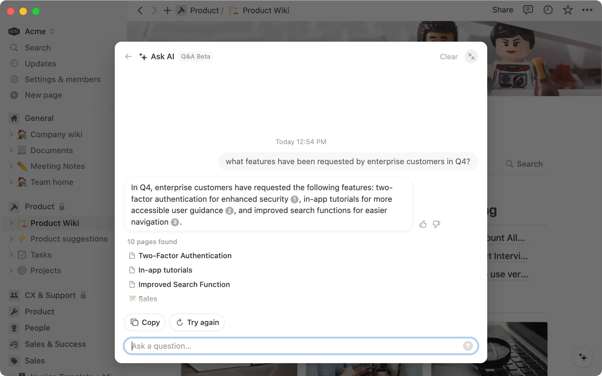 Fasse auf Knopfdruck mehrere Seiten mit Nutzerforschung zu leicht verständlichen Informationen zusammen.