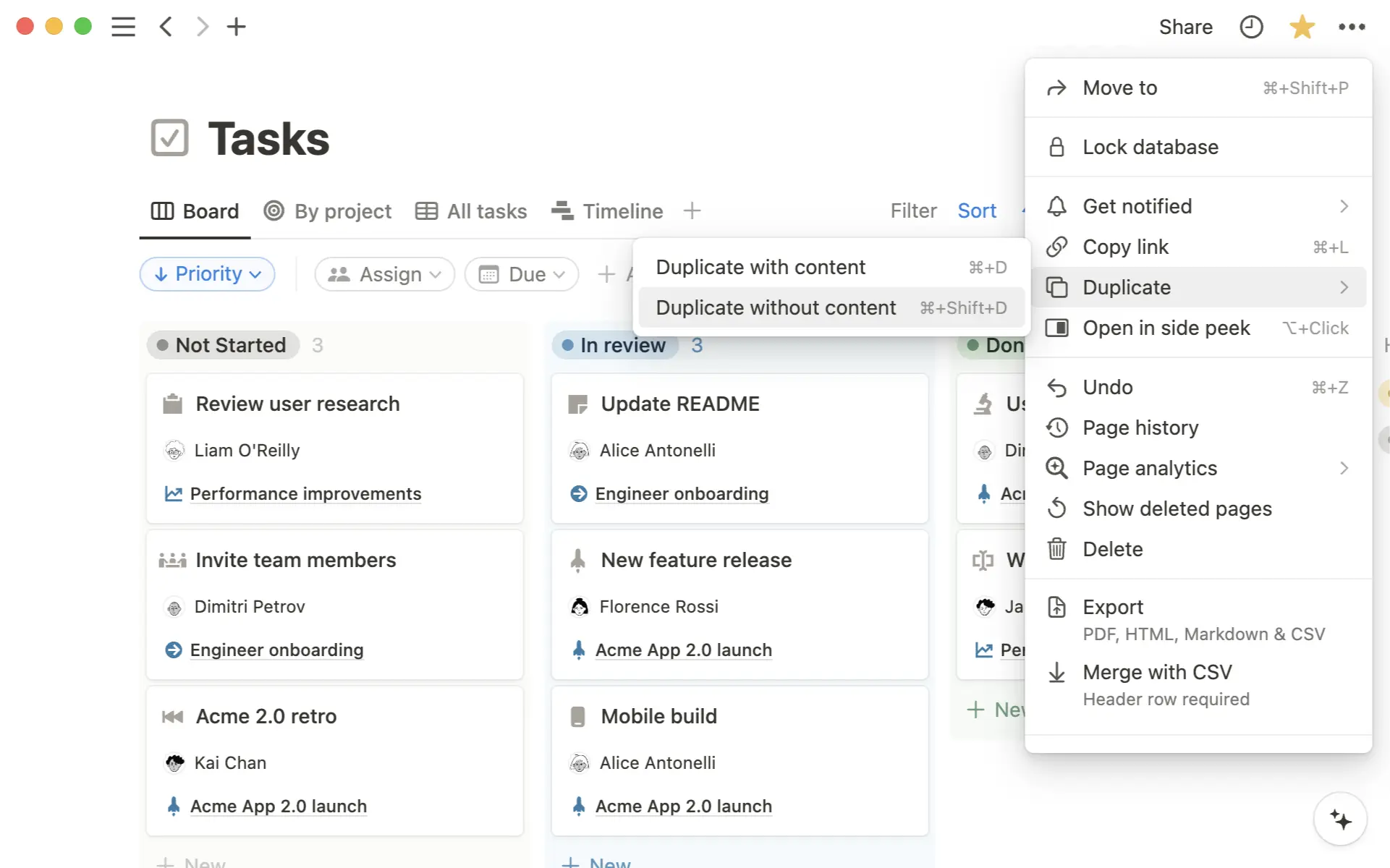 ohne Inhalt duplizieren