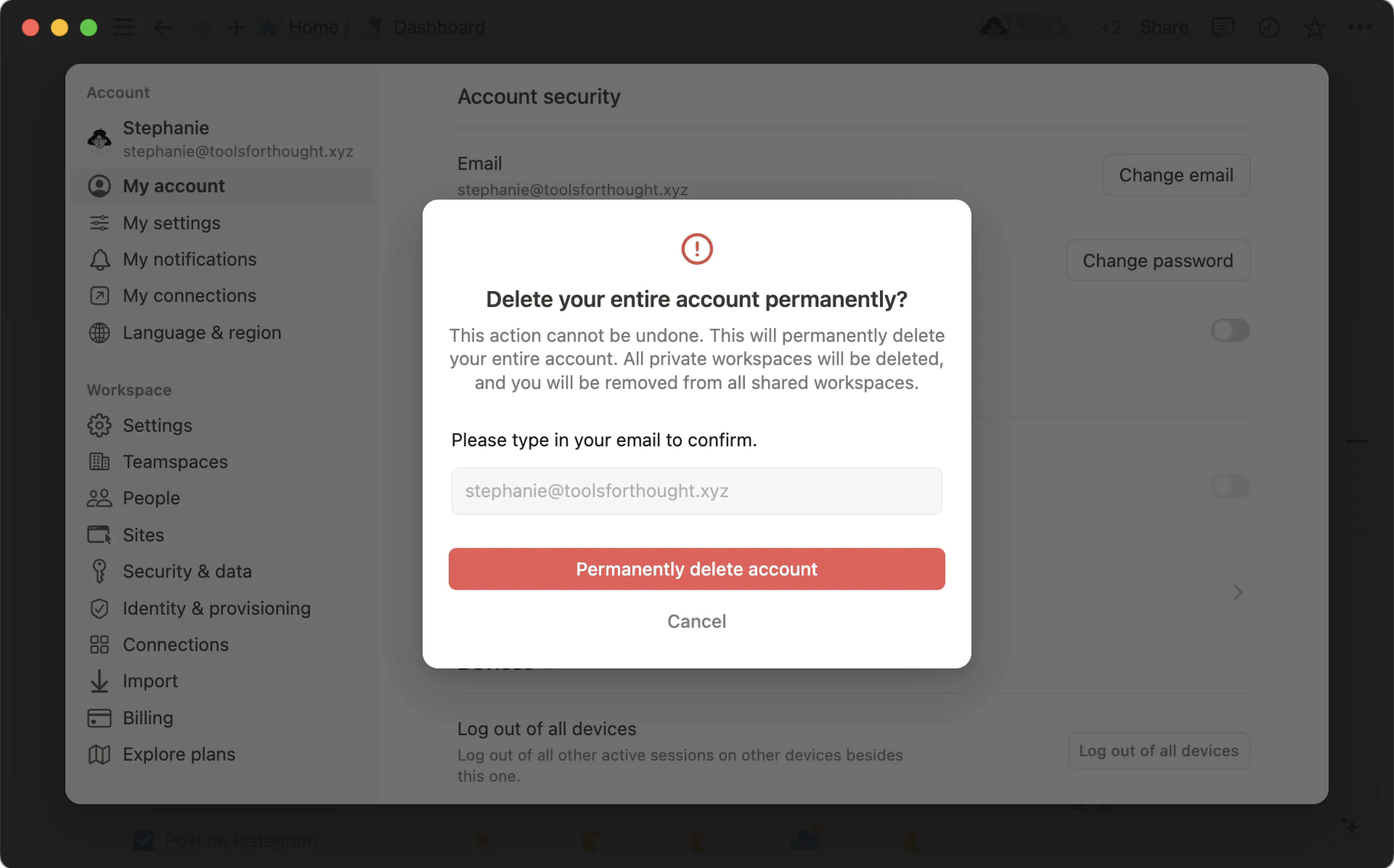 Konto löschen - Konto löschen