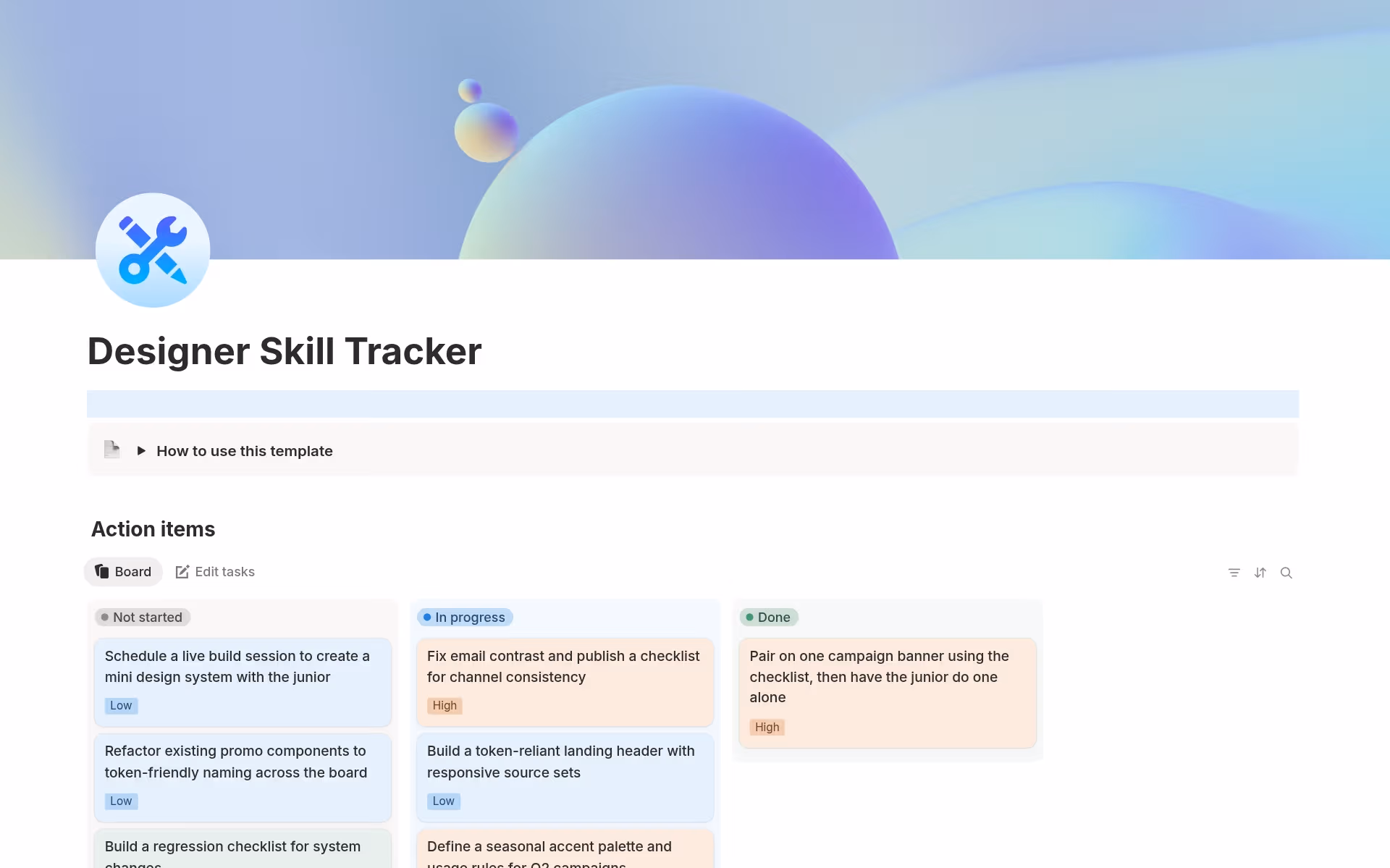 Screenshot der Systems to build your best self-Sammlung von Notion