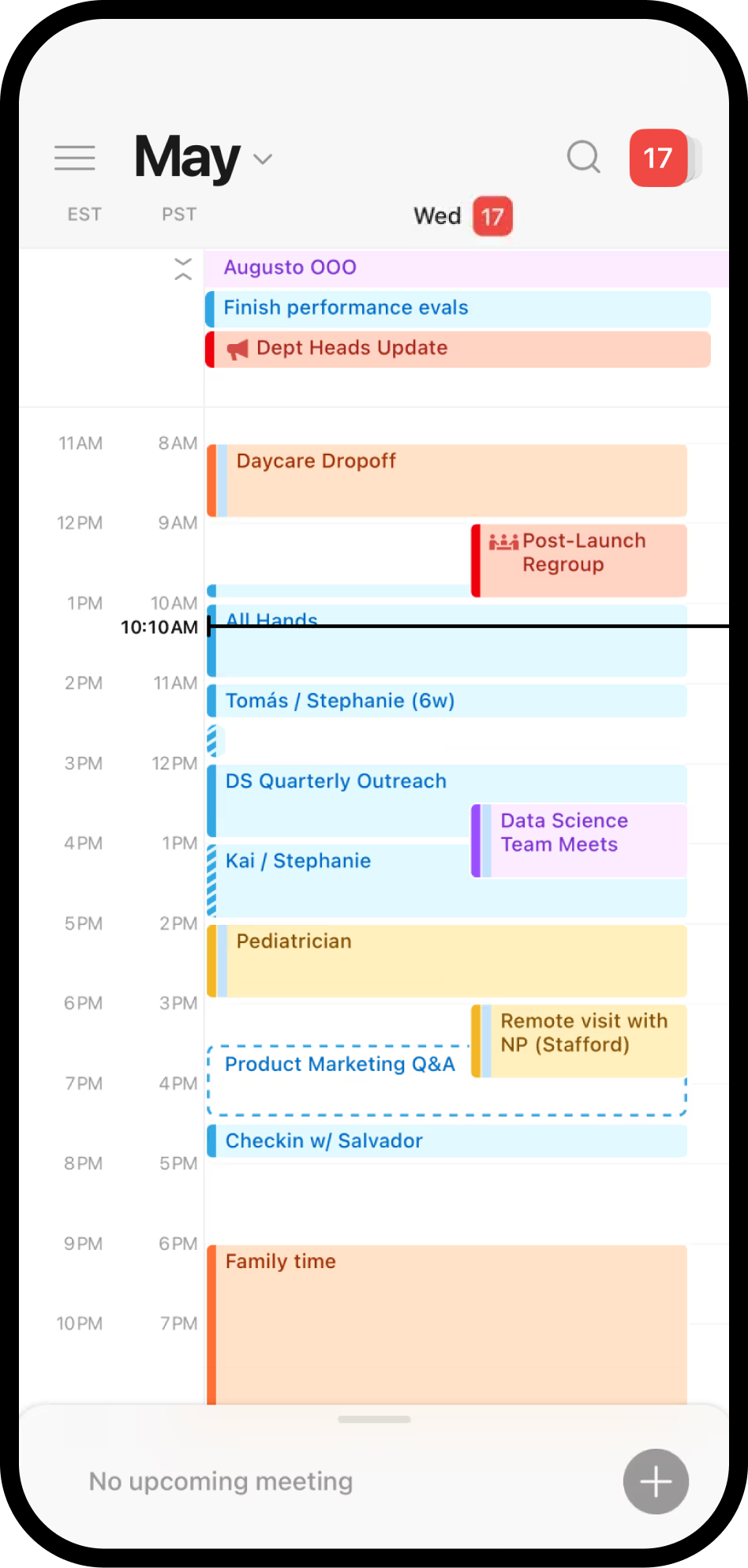 Ein Screenshot von Notion Calendar auf dem Handy